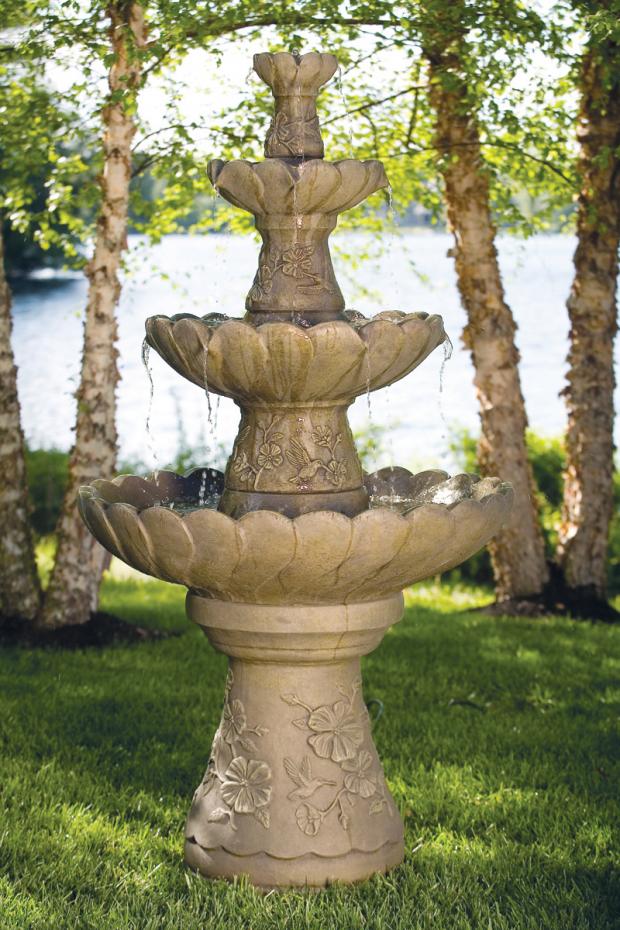 Fontaine 4種類 Four Tier Hummingbird Fountain – Massarelli Lawn Ornaments