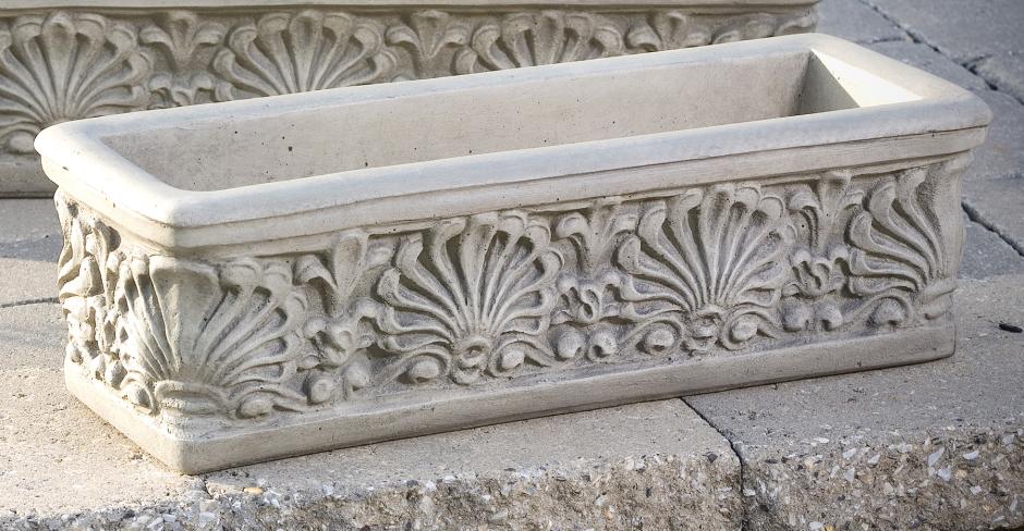 grey box planters Shell Box Planter – Massarelli Lawn Ornaments