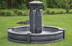 Volterra Column Fountain With Surround And 6' Fiberglass Pool